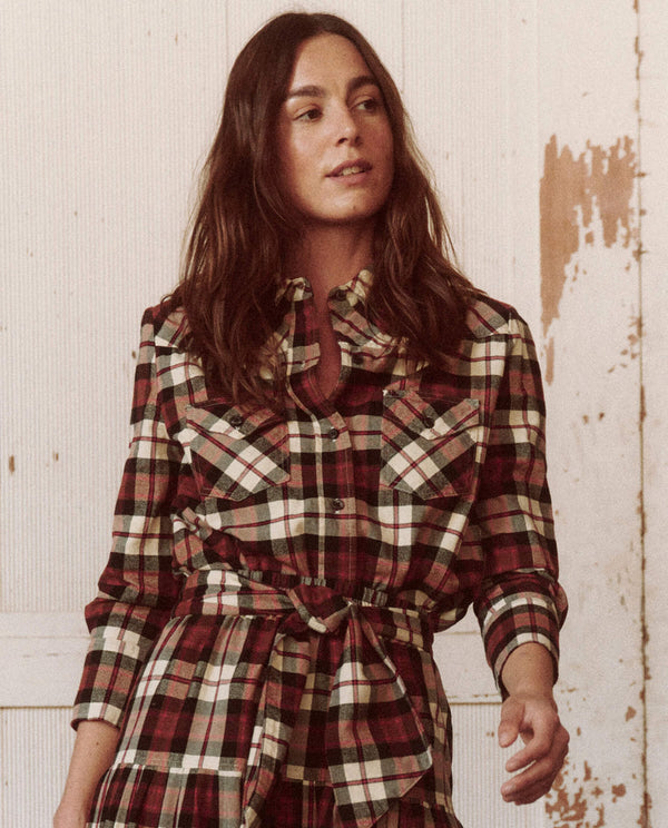 Howdy top in mill plaid