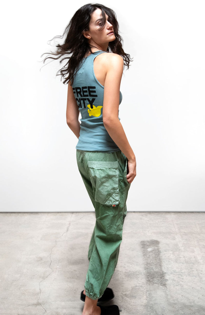 Flap/snap jumppant green
