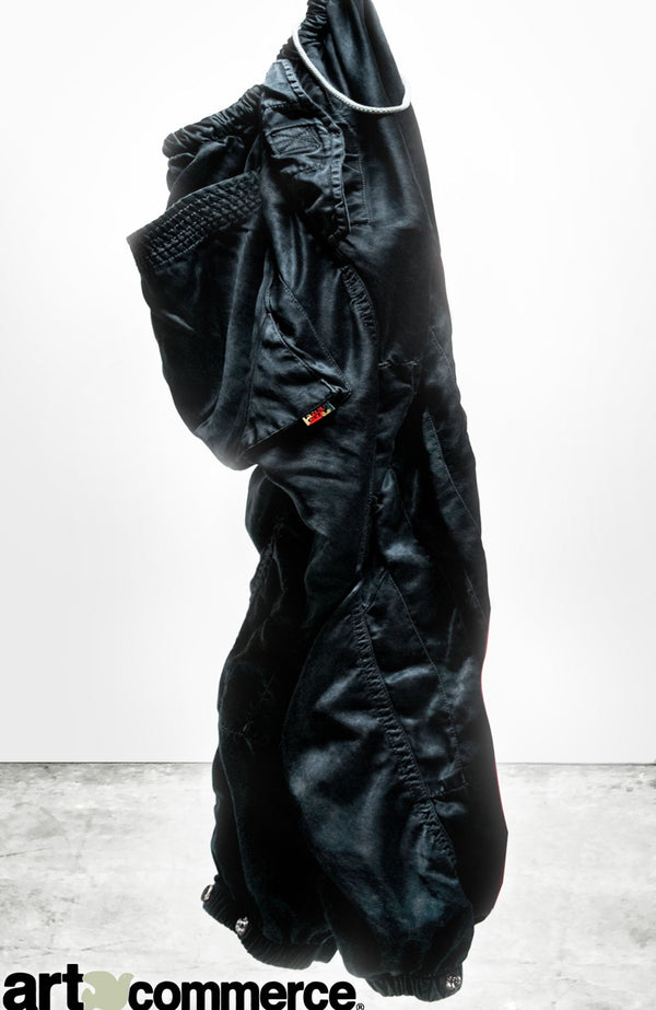 Flap/snap satin jumppant superblack