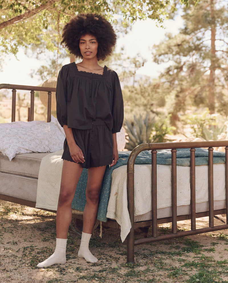 EYELET TAP SHORT BLACK