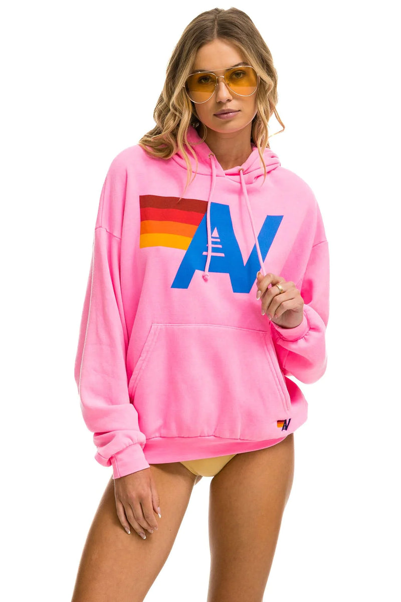 Logo pullover hoodie pink