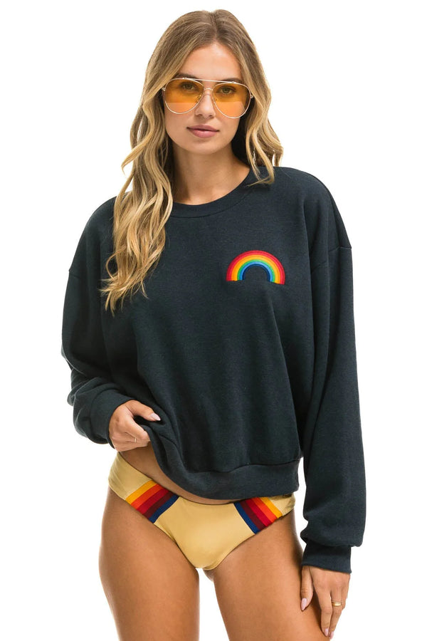 Rainbow crew sweatshirt charcoal
