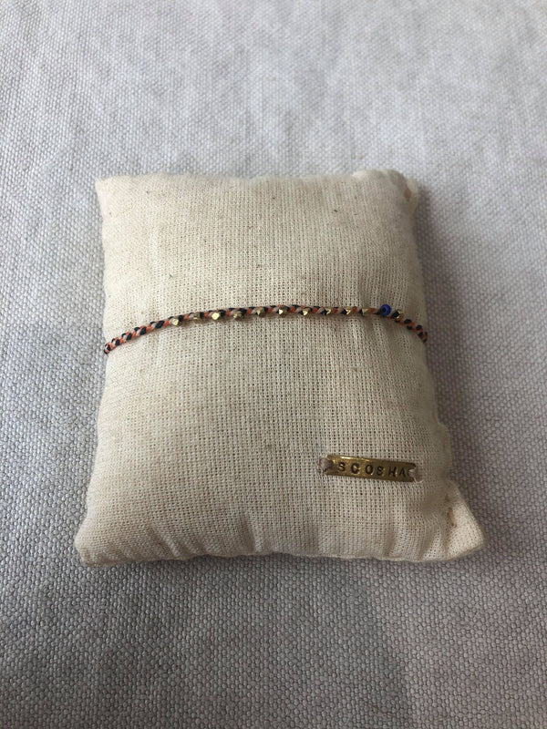 Orange and Black beaded Bracelet