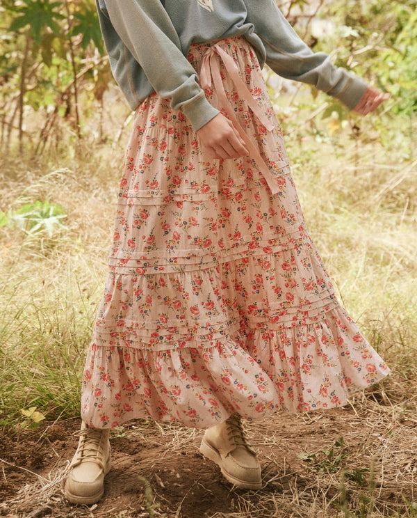 Pastoral skirt in pink kerchief