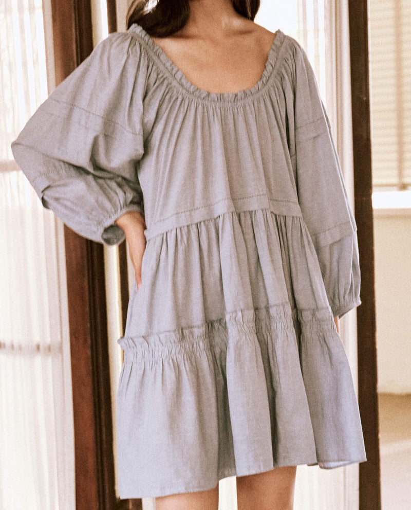 Nightingale dress in chambray