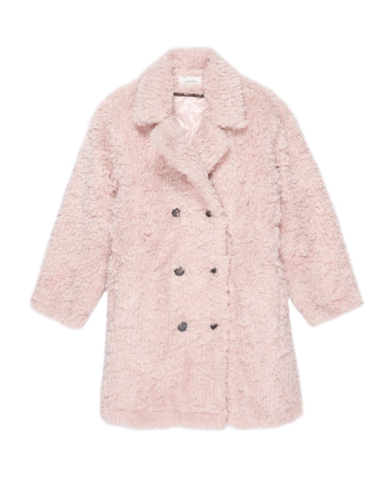 Vintage plush coat in blush