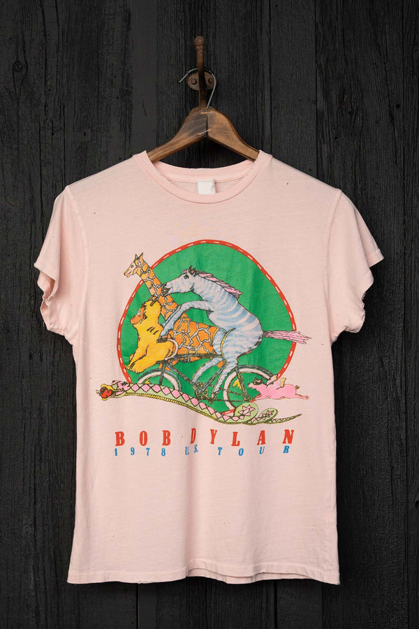 Bob Dylan '78 Tshirt in Faded Pink