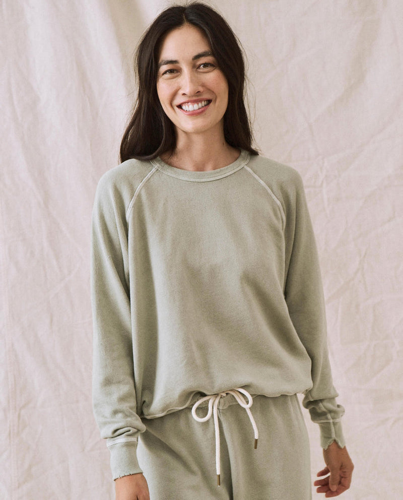 College sweatshirt in seafoam