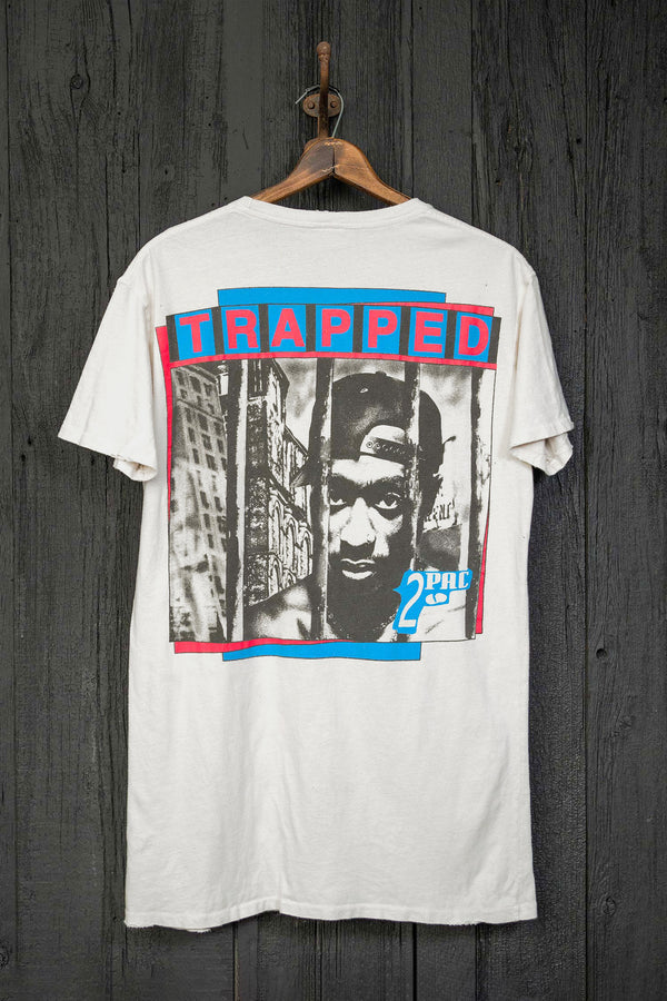 Tupac oversized Tshirt in Vintage White