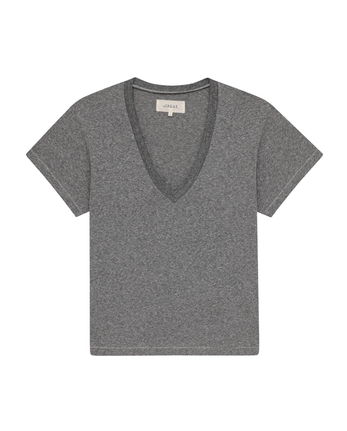 V neck tshirt in grey