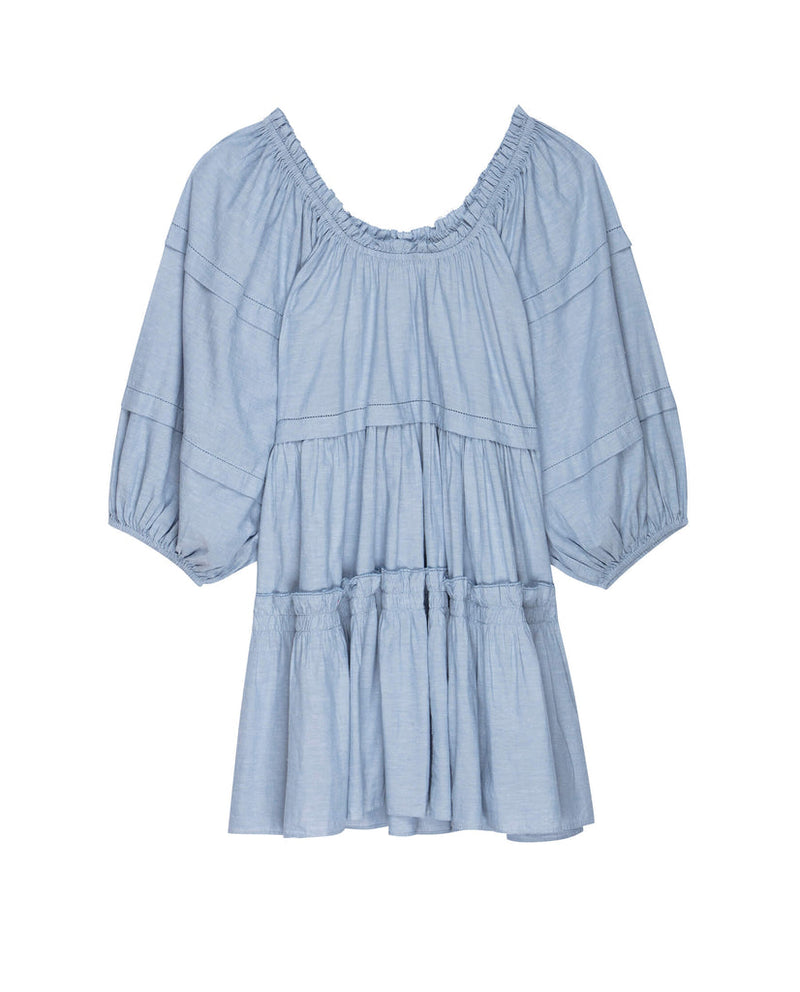 Nightingale dress in chambray