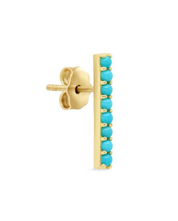 Turquoise Long Bar Stud