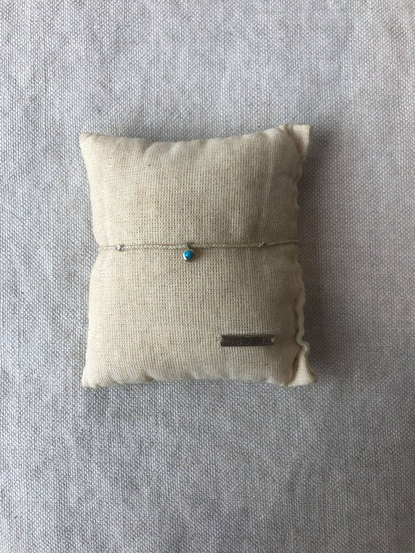 Natural  Braid with Turquoise Bead Bracelet