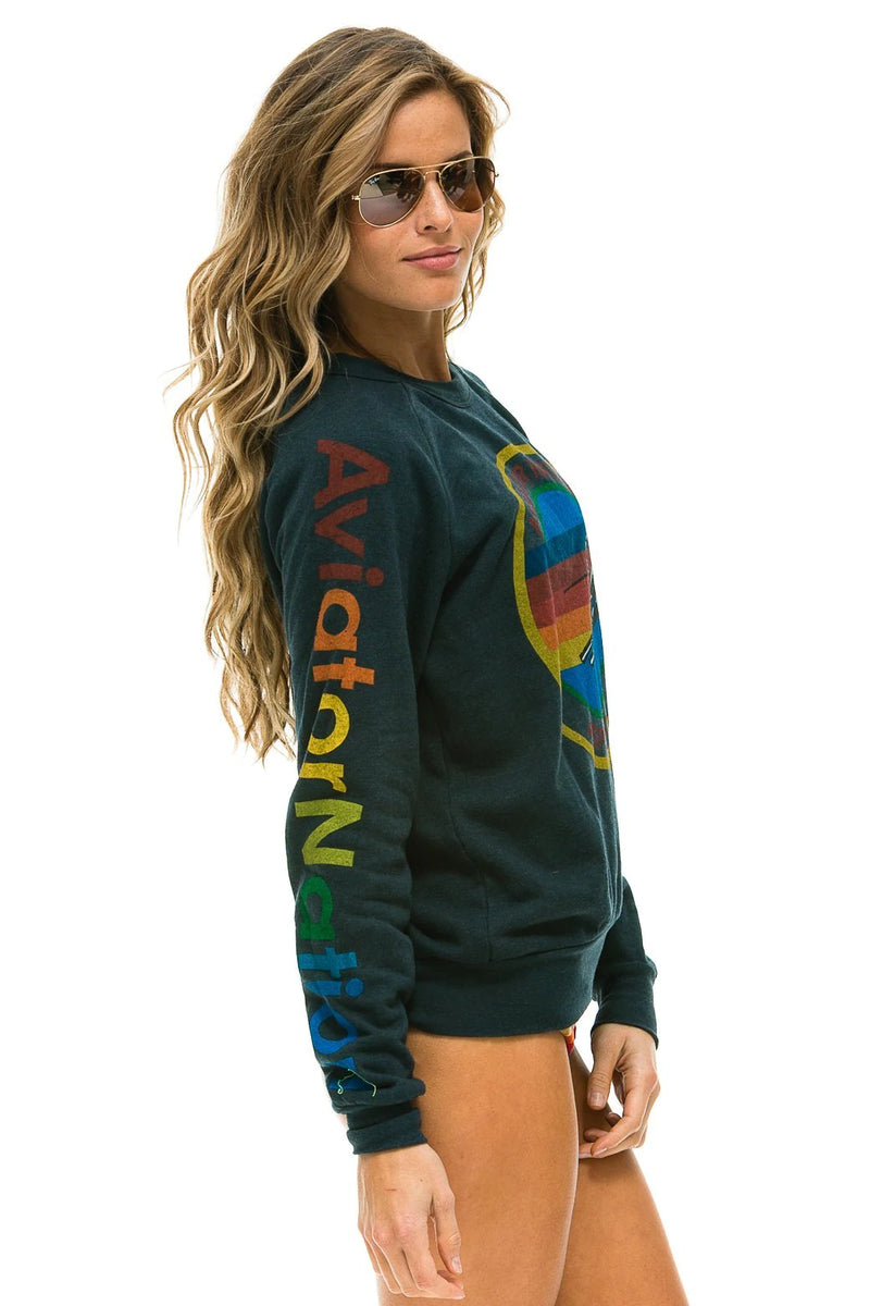 Aviator Nation crew sweatshirt in charcoal