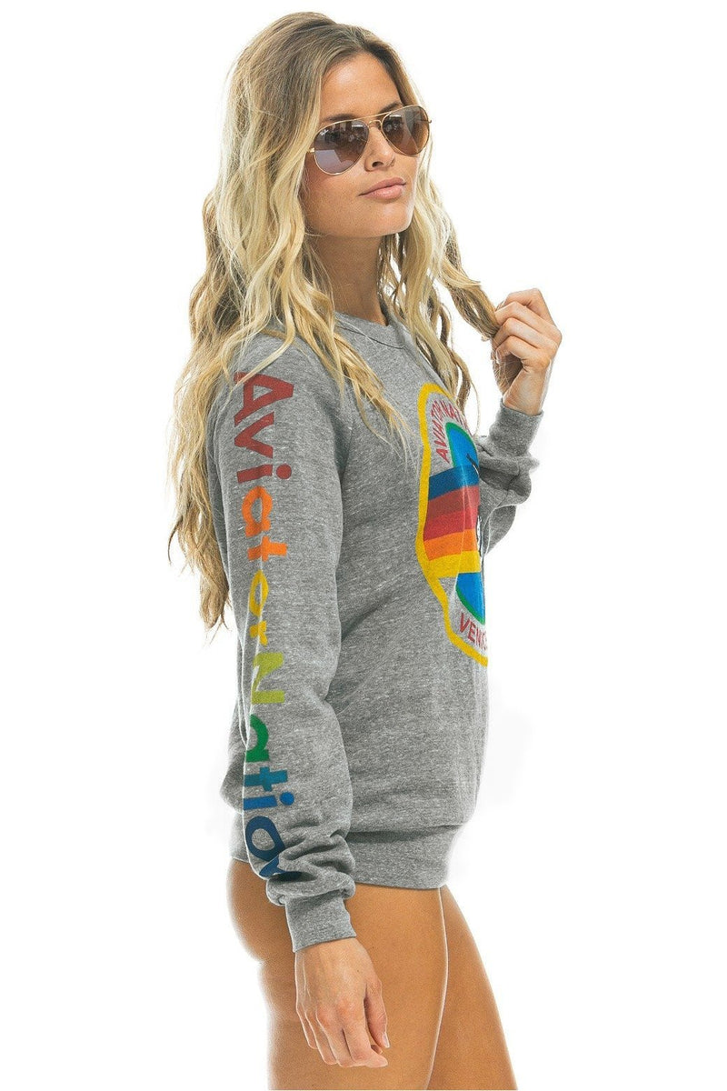 Aviator nation crew sweatshirt in heather grey