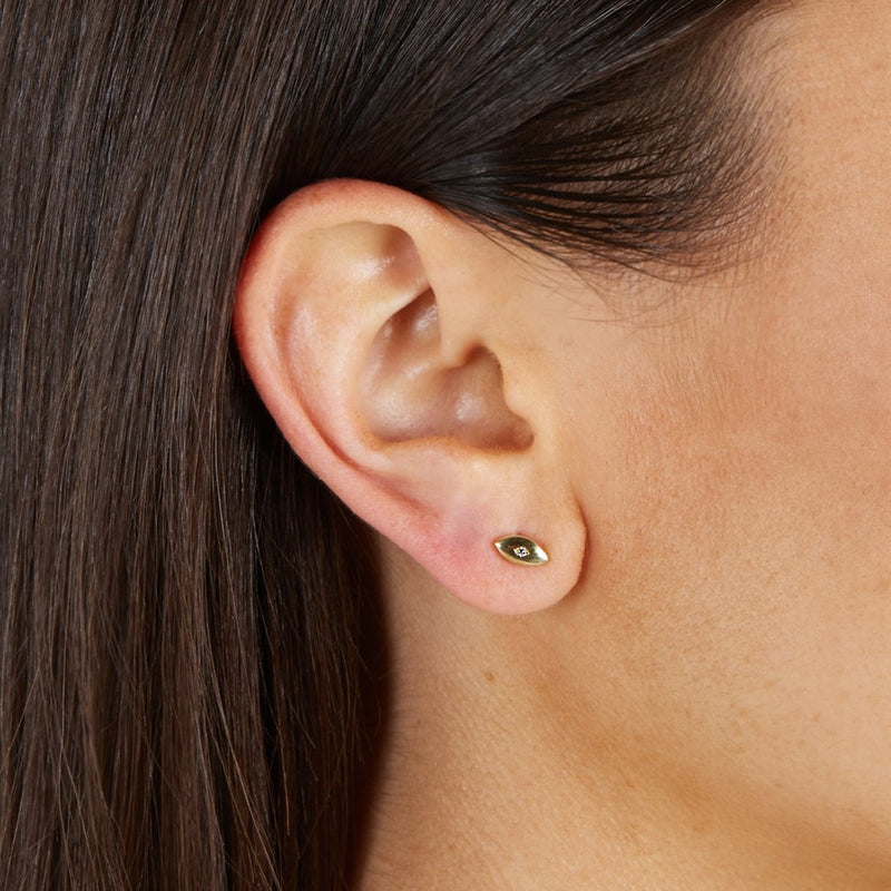 Mini Evil Eye Stud with diamond