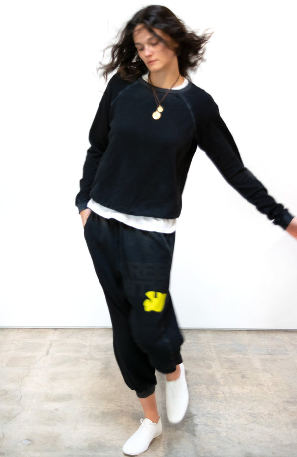 Lucky rabbits sweatshirt in super black