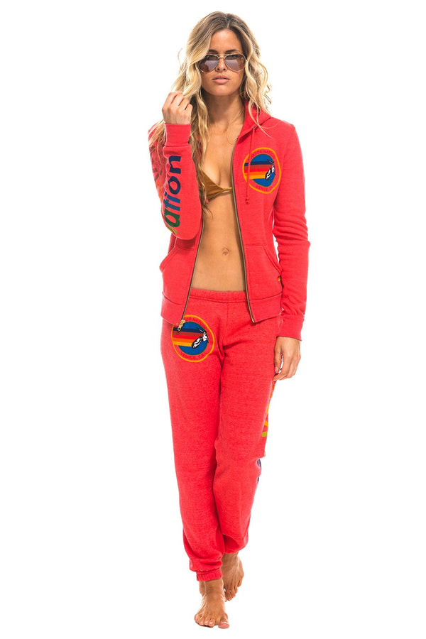 Aviator Sweatpants in Neon Red